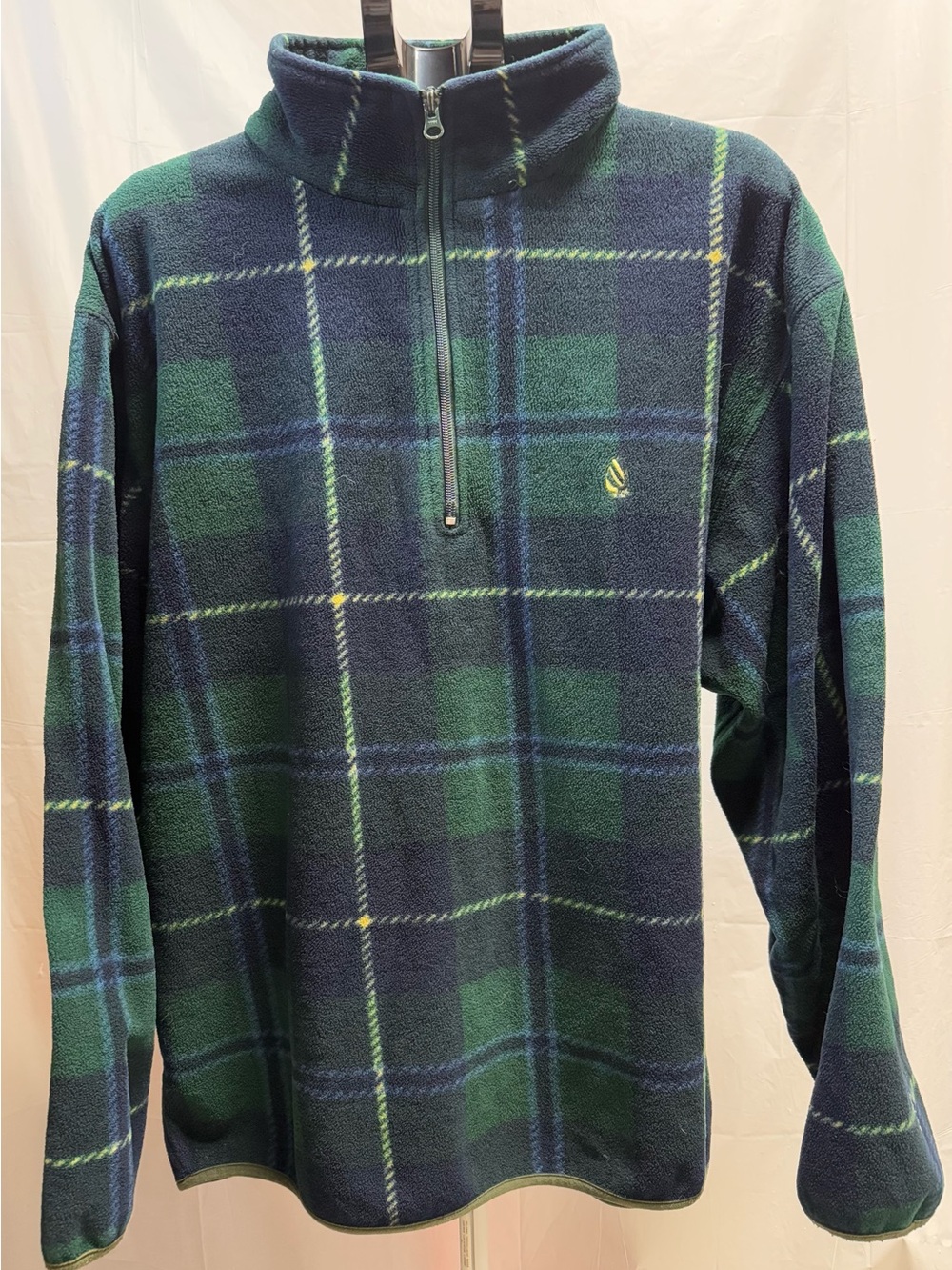 Vintage Nautica Jeans Co Plaid Fleece 1/4 Zip Men’s XL